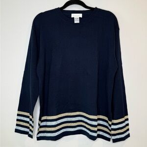 🔥Tara Vanessa Navy Top with Silver and Gold Stripes🔥